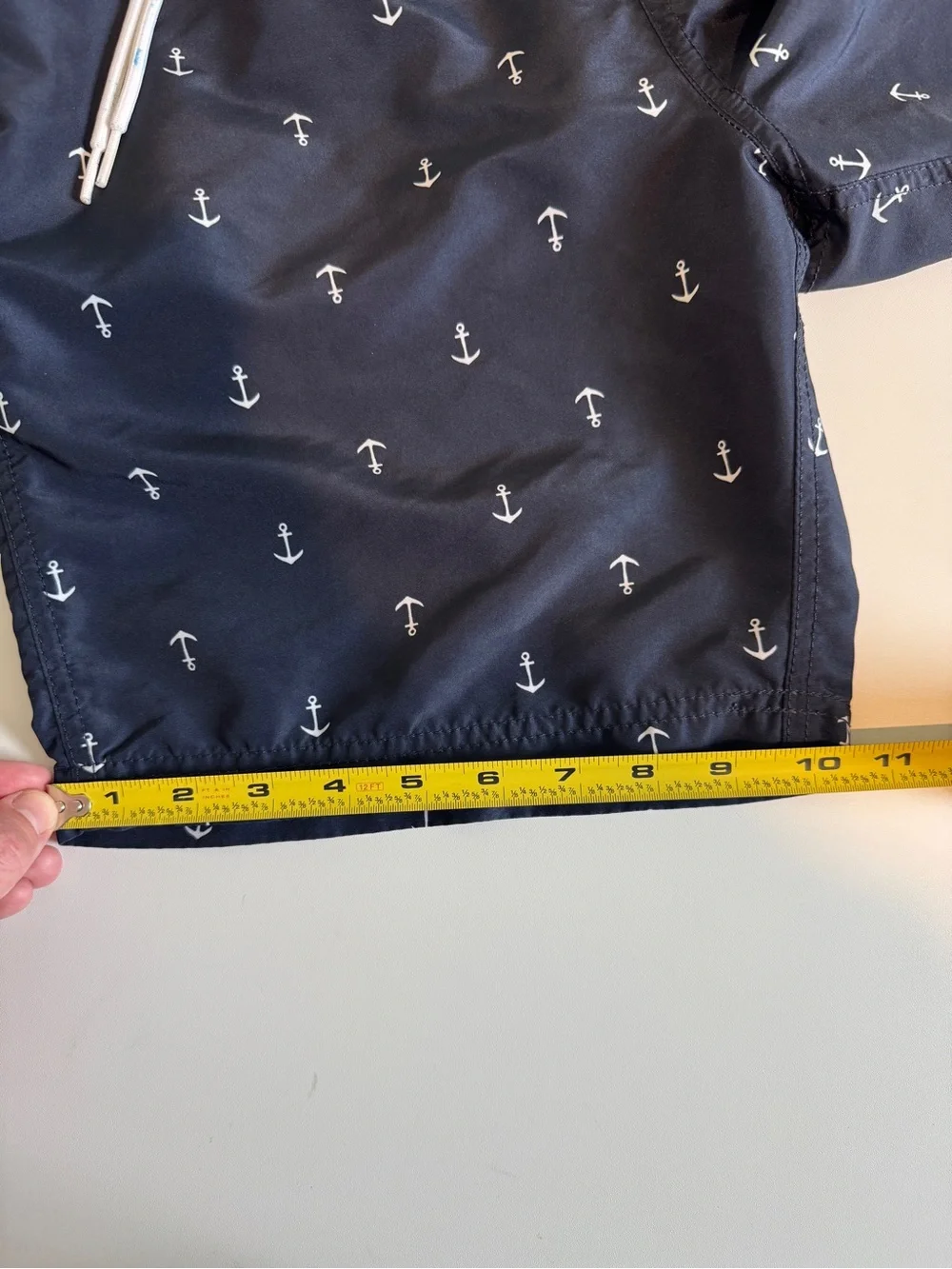 Nautica Navy Swim Trunks with White Anchor Print